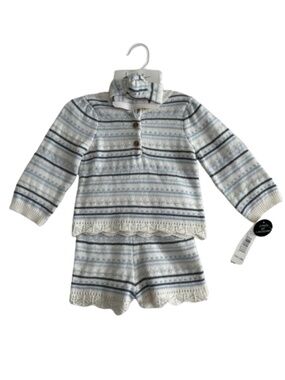 NEW Nicole Miller New York Baby Girl 24M Cotton Knit 2PC Matching Set & Headband